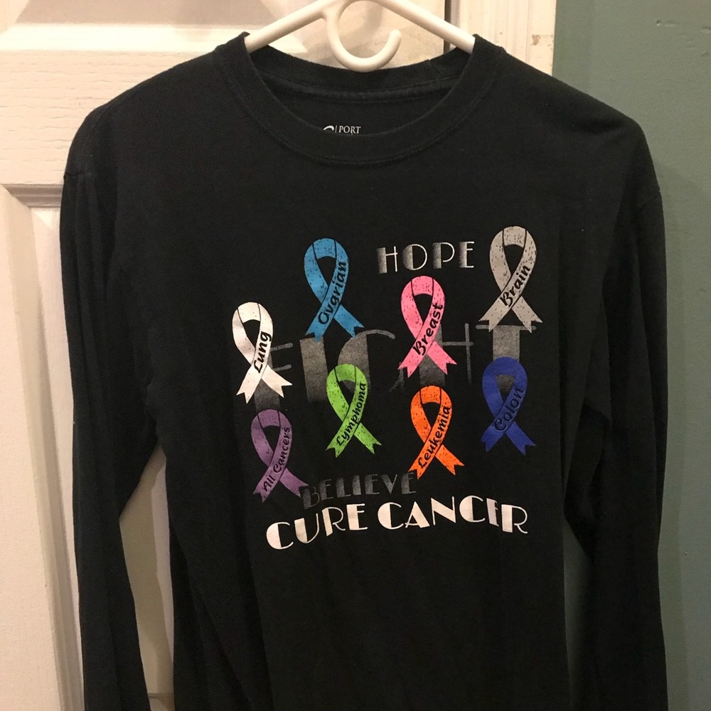 Cancer Support Ribbon Longe sleeve tee, medium